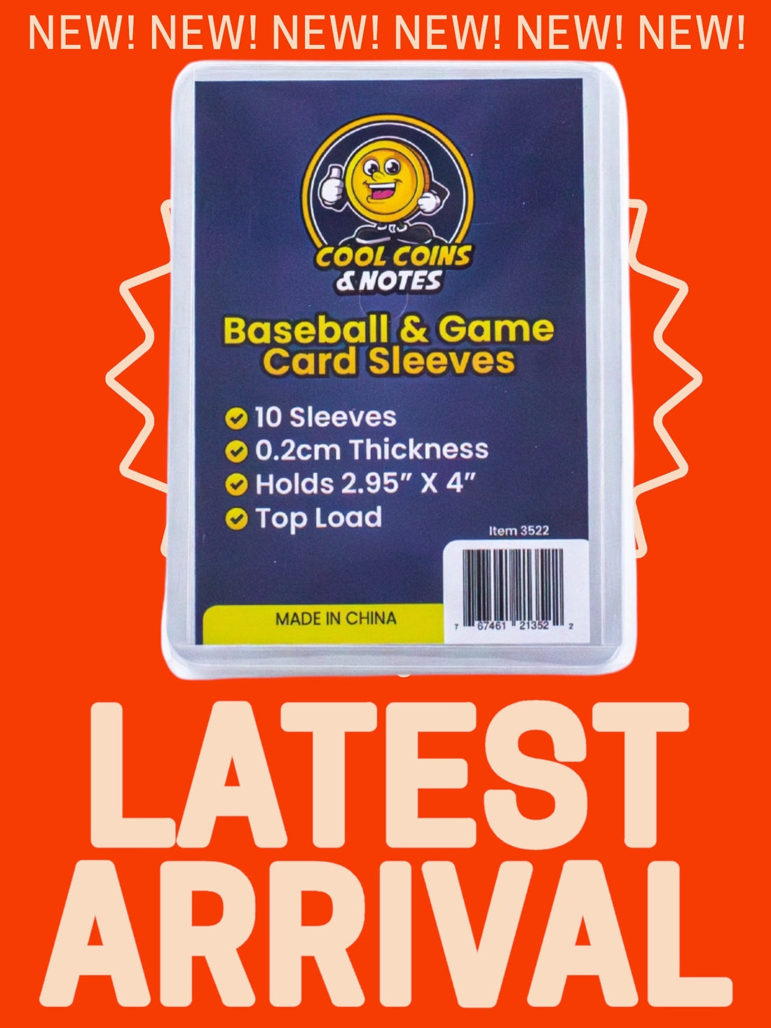 10 Clear Baseball Game Rigid Card Sleeves Topload Holders 3" X 4" Cool Coins & Notes Cool Coins & Notes 