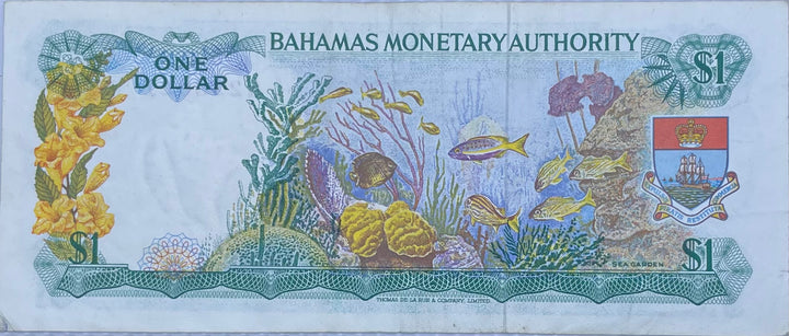 Bahamas 1968 1 Dollar P-27r, Used World Banknote