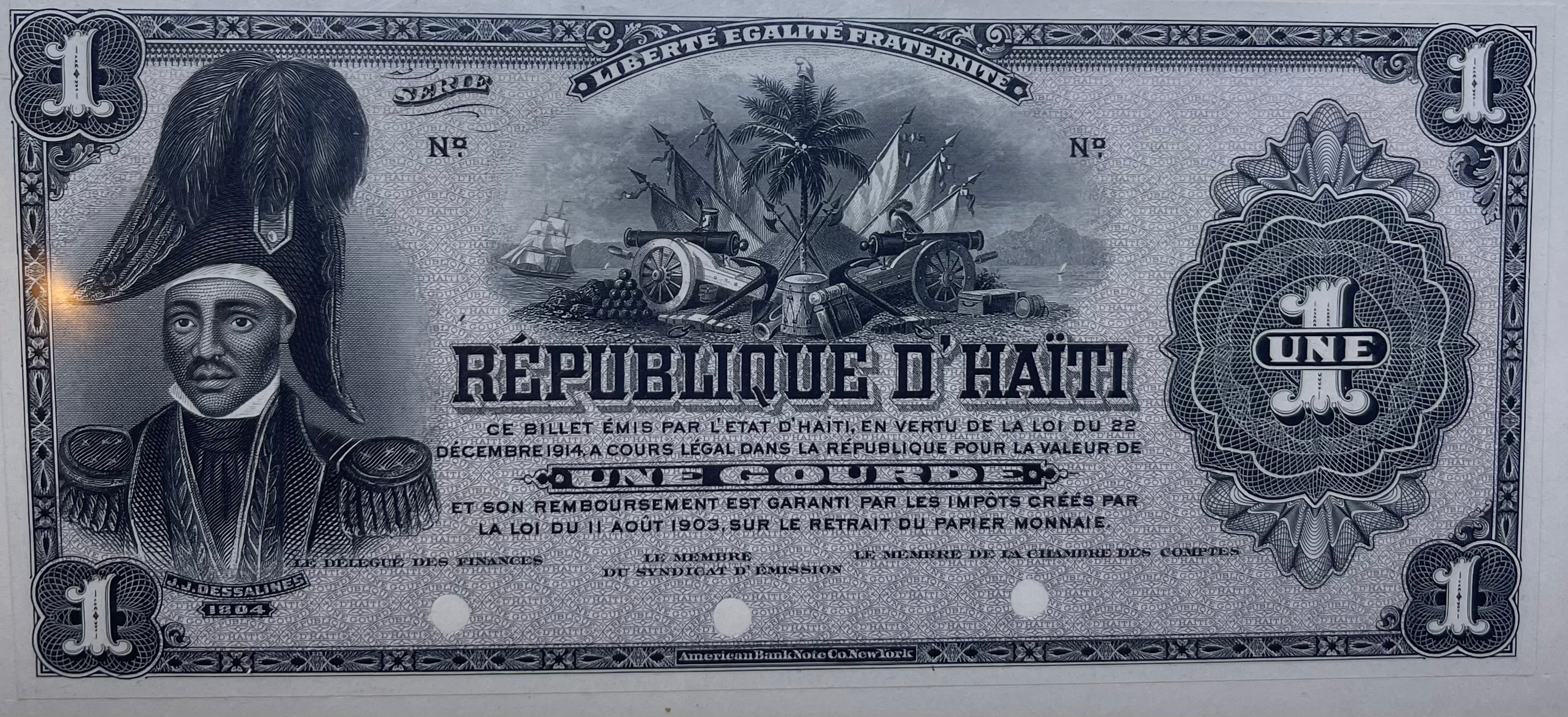 HAITI -1914 PROOF  1 GOURDE PMG 66 EPQ P131p, World Banknote