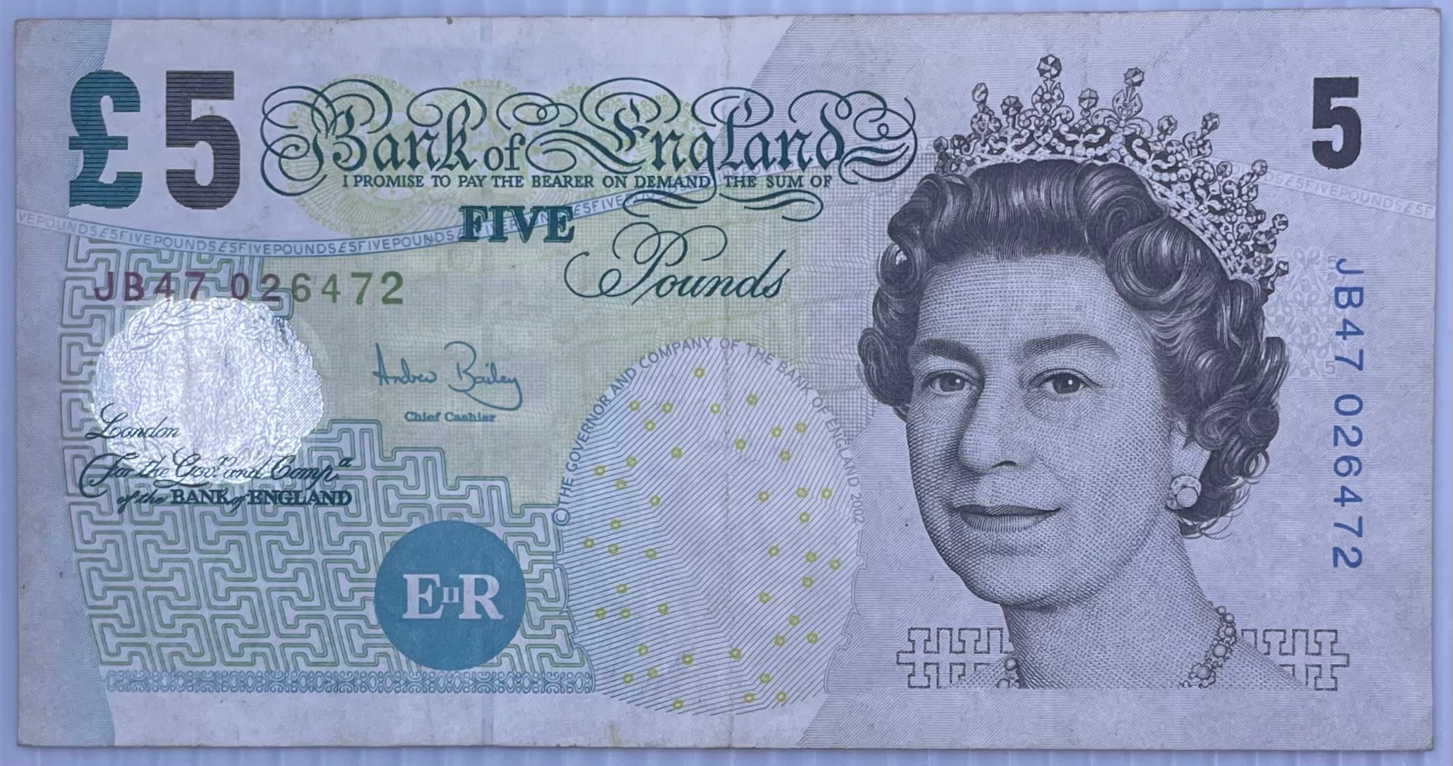 2012-2014 (ND) England 5 Pounds P-391 Used World Banknote From Lot