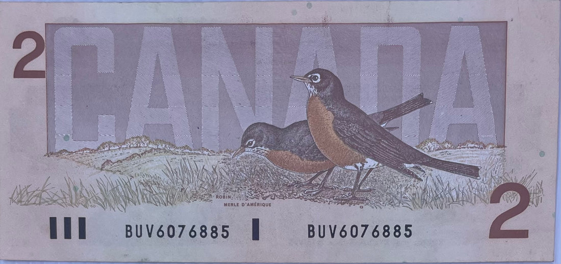 1986 Canada 2 Dollars , BC-55b-i, Used Banknote From Lot