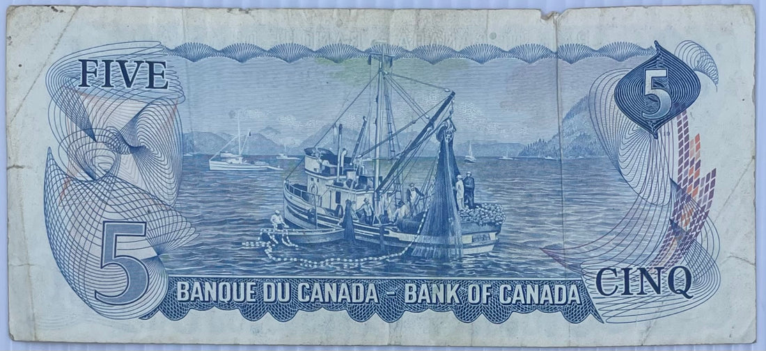 1972 Canada $5 Dollars P-77 Circulated World Banknote