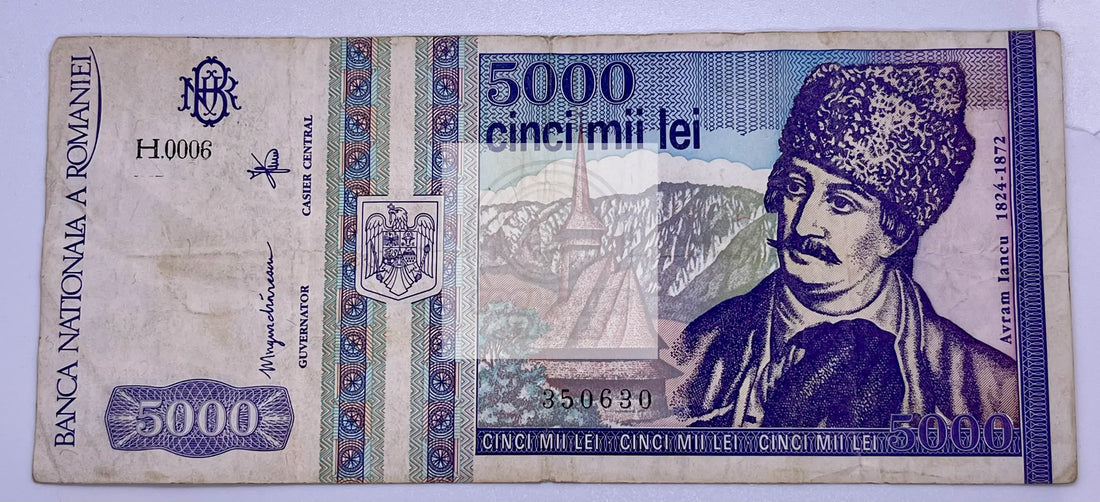 5000 Lei ROMANIA 1993 P.104a, Used Banknote - Cool Coins & Notes