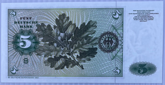 1980 Germany 5 Marks P-30 UNC World Banknote