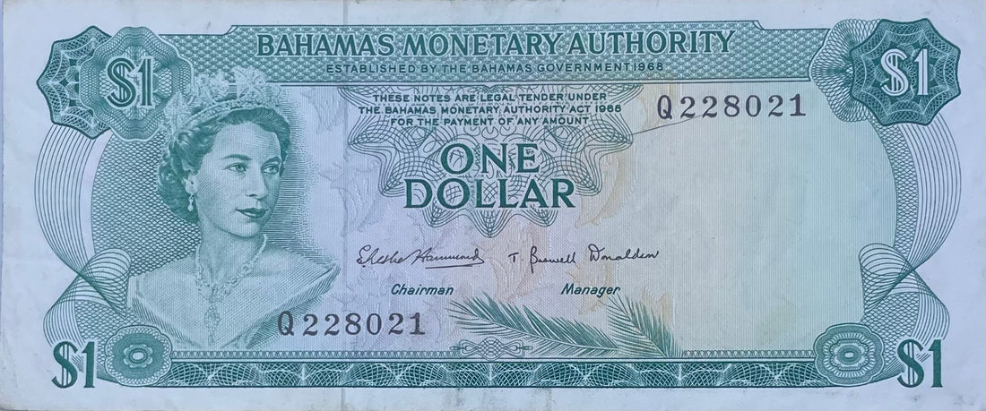 Bahamas 1968 1 Dollar P-27r, Used World Banknote