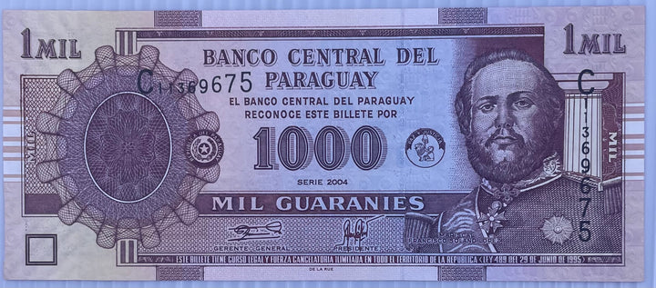 2004 Paraguay 1,000 Guaranies P-214 UNC World Banknote