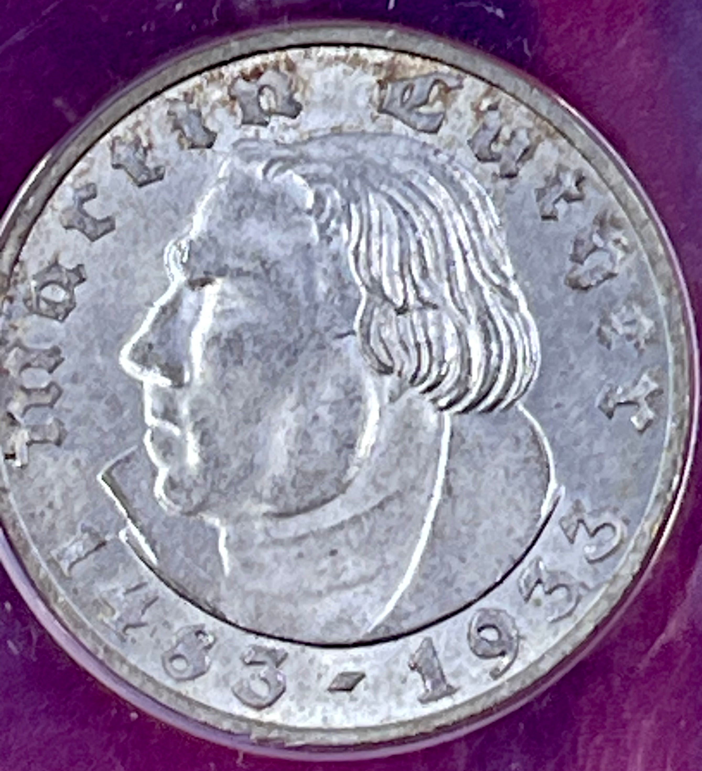 Germany Third Reich 1933-A 2 Mark Luther KM-79 ANACS MS 63 Coin