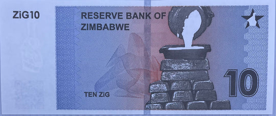 Zimbabwe 2024 10 Zig P-110 UNC World Banknote