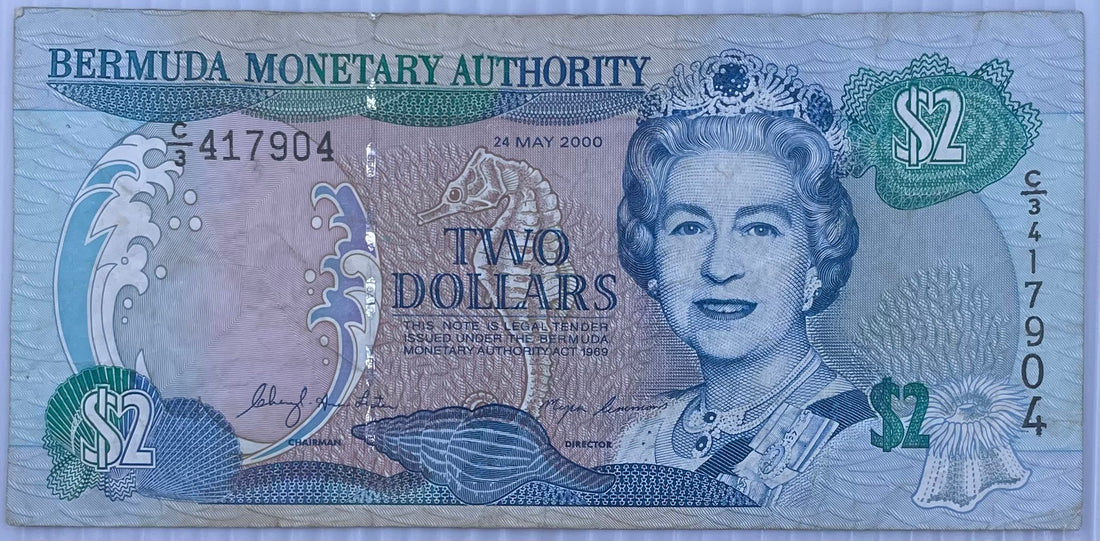 2000 Bermuda $2 Dollars P-50 Circulated World Banknote
