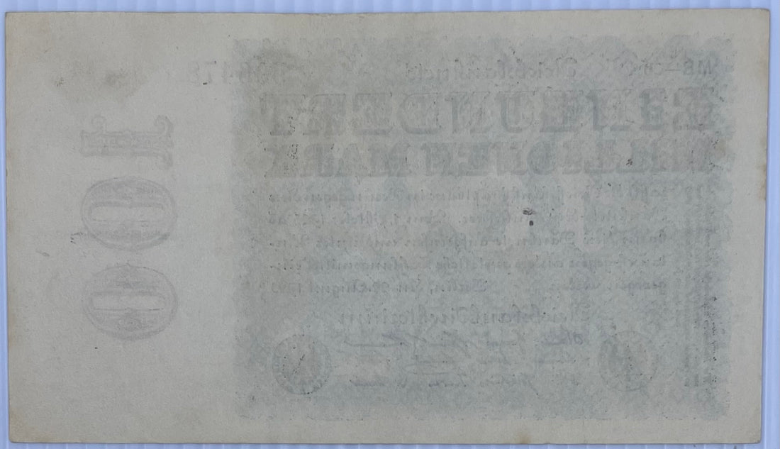 1923 Germany 100 Million Mark P-107 AU World Banknote