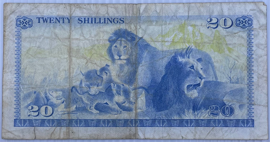 1978 Kenya 20 Shillings P-17 Used World Banknote From Lot
