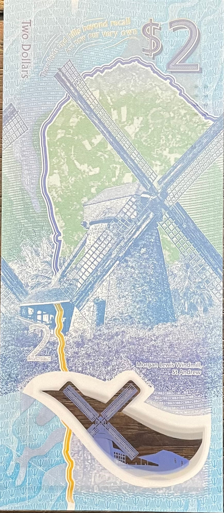 Barbados 2 Dollars, 2022, P-80, UNC, Polymer Banknote