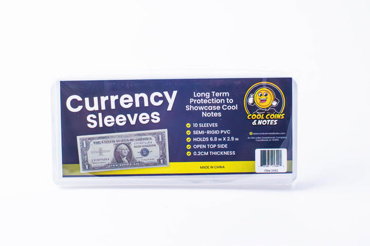 20 Pack Dollar Bill Sleeves - 6.8" x 2.9" Clear Currency Sleeves, Hard Plastic Waterproof Money Holders, Dollar Bill Display Case, Currency Protectors, Organizer for Collectors