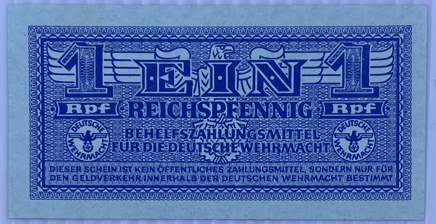 1942 Germany 1 Reichspfenning P-M32.2 WW2 UNC World Banknote