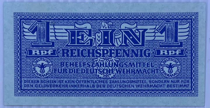 1942 Germany 1 Reichspfenning P-M32.2 WW2 UNC World Banknote