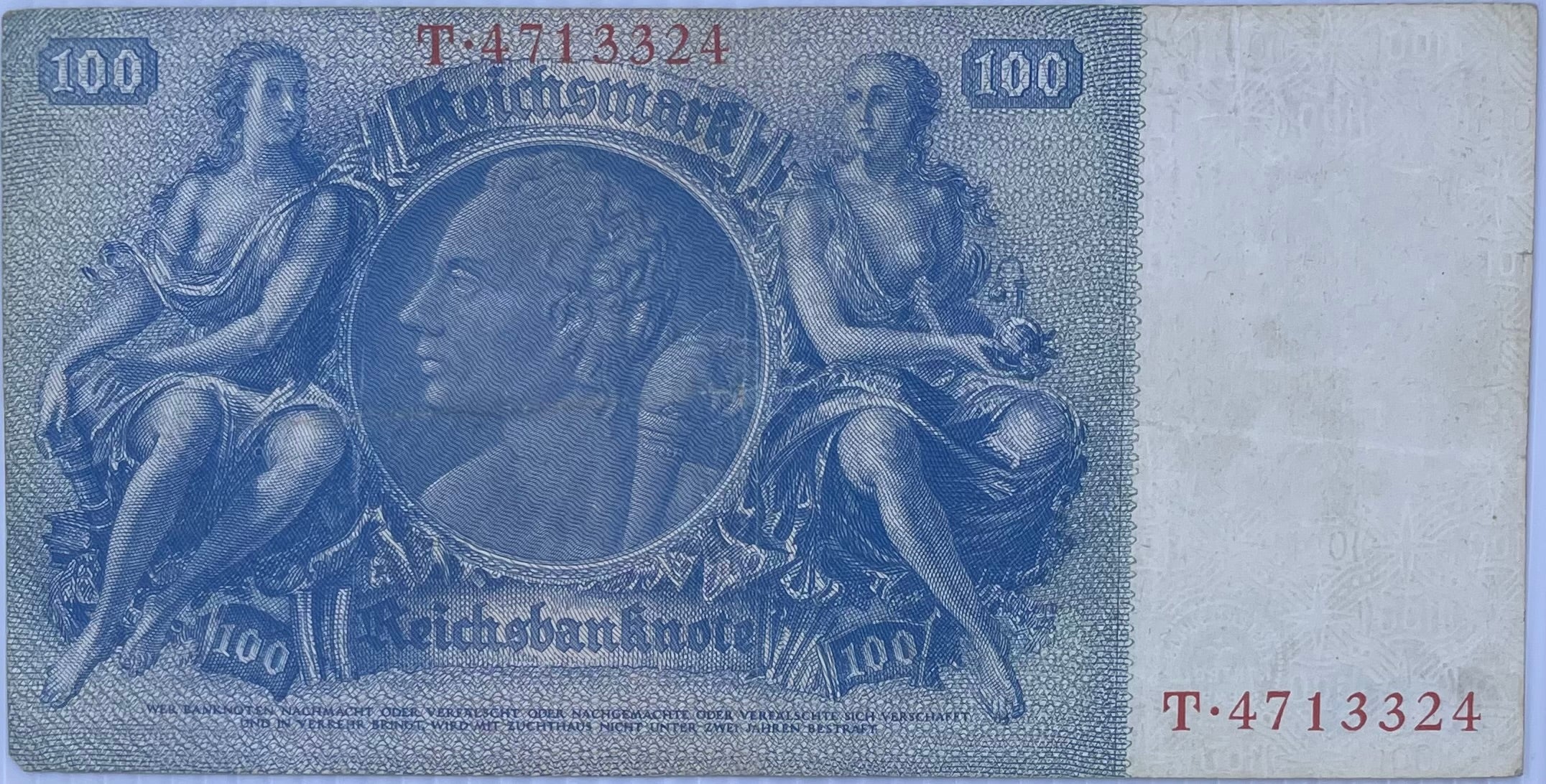 Germany 1935 P-183b 100 Marks, WW2 Used Banknote From Lot
