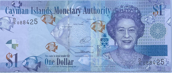 Cayman Islands 2014 1 Dollar P38e UNC Queen Elizabeth II World Banknote Currency