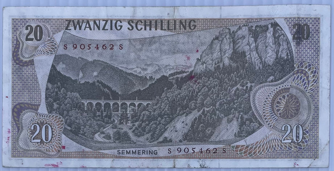 1963 Austria 20 Schillings Used World Banknote