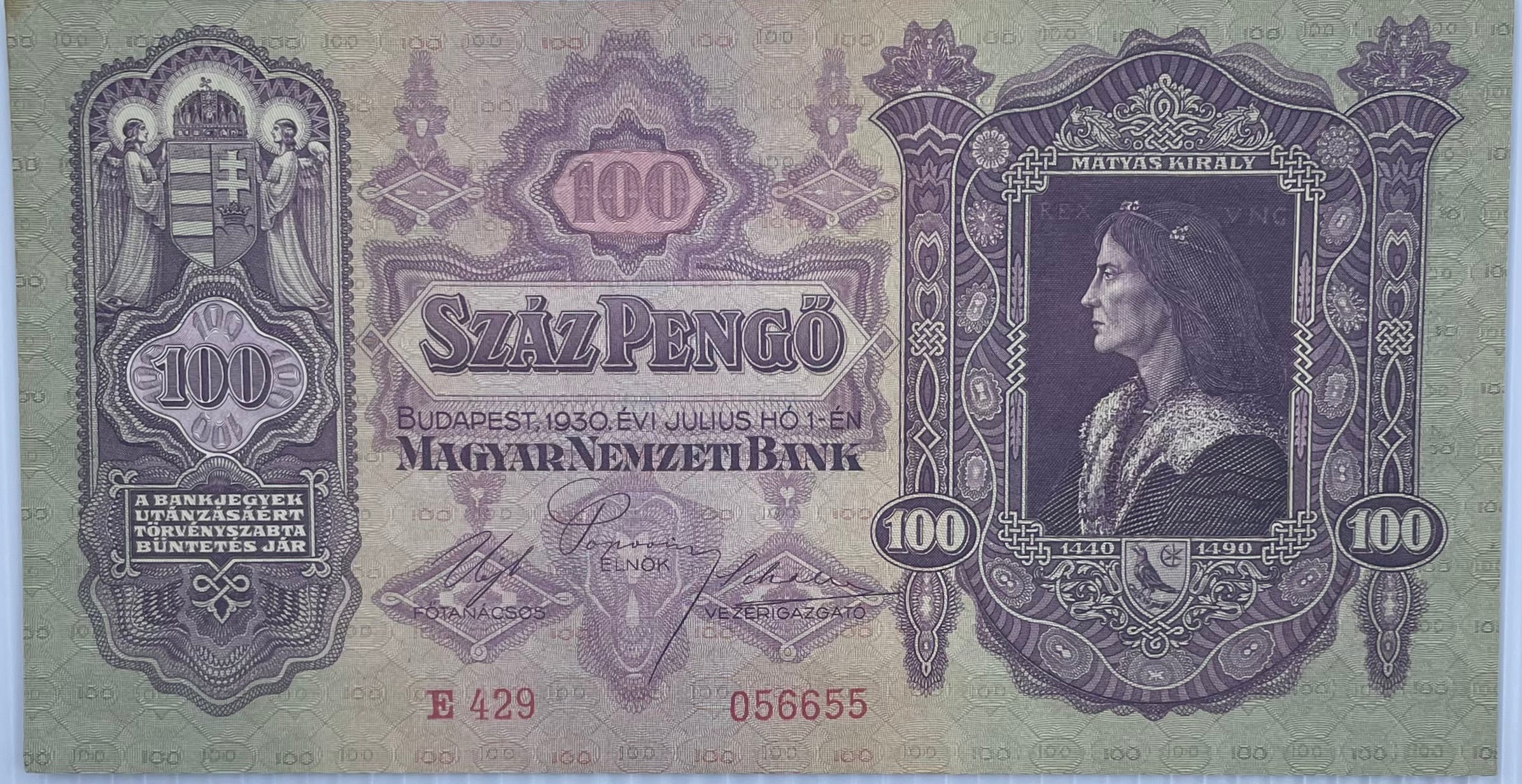 Hungary 1930 100 Pengo P-112 Used World Banknote Currency From Lot