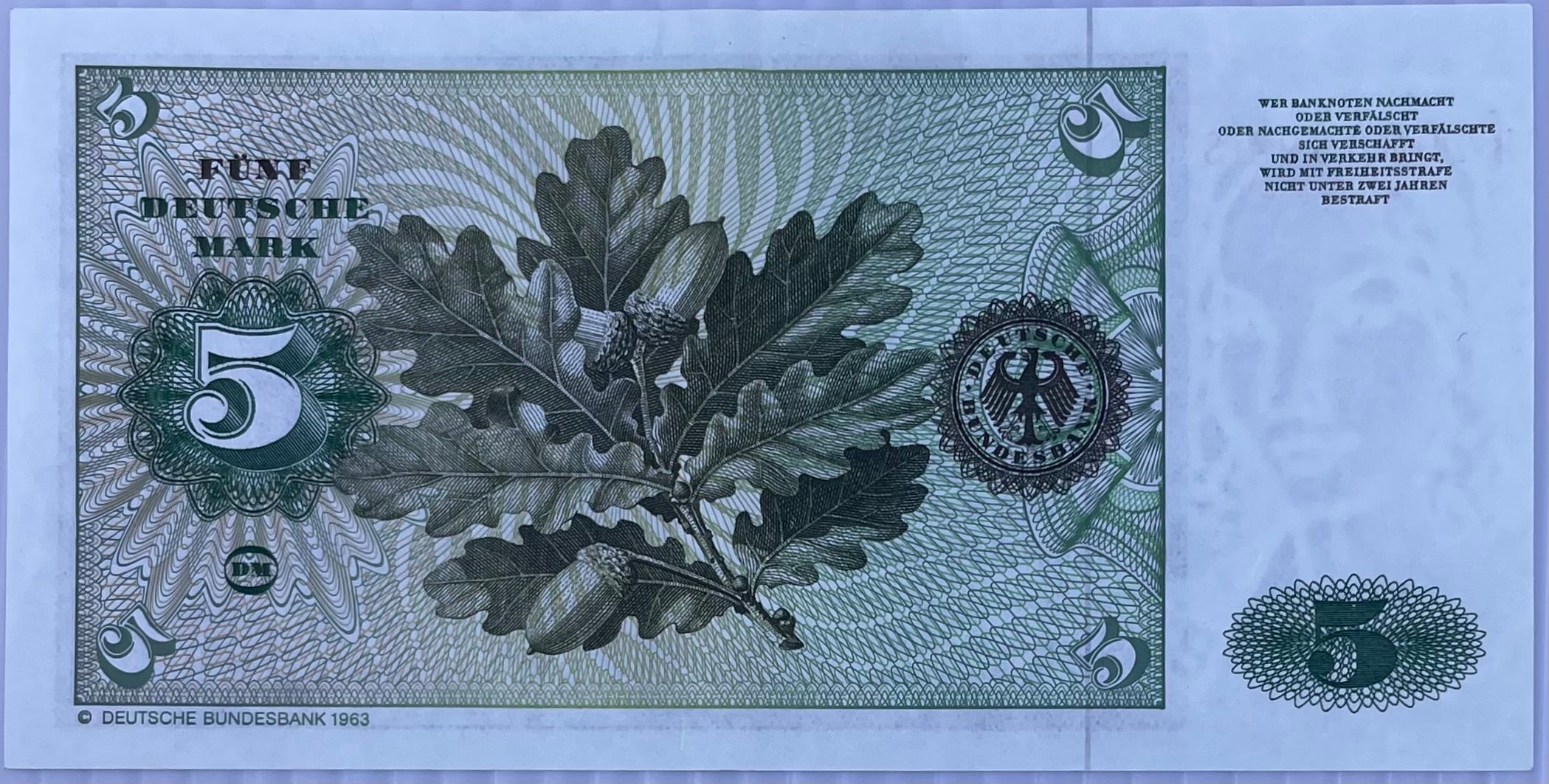 1980 Germany 5 Mark P-30 Banknote, Used From Lot