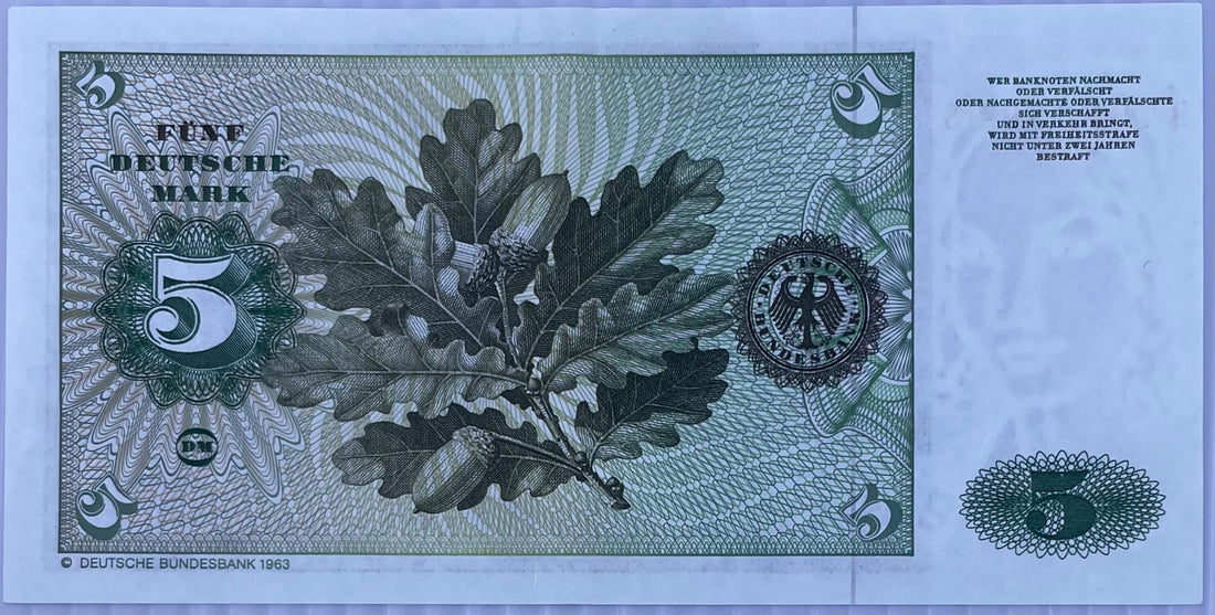 1980 Germany 5 Mark P-30 Banknote, Used From Lot
