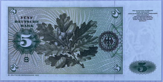 1980 Germany 5 Mark P-30 Banknote, Circulated From Lot