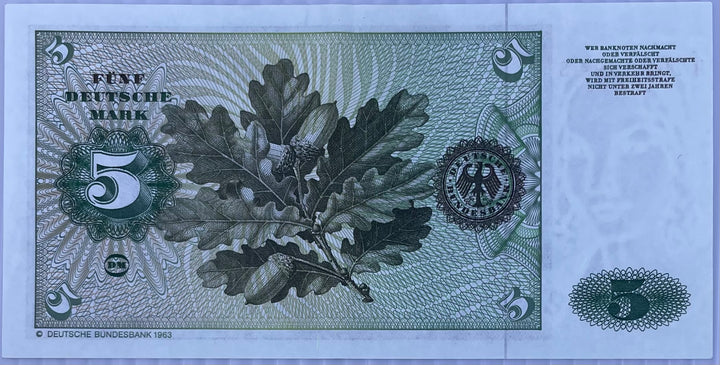 1980 Germany 5 Mark P-30 Banknote, Used From Lot