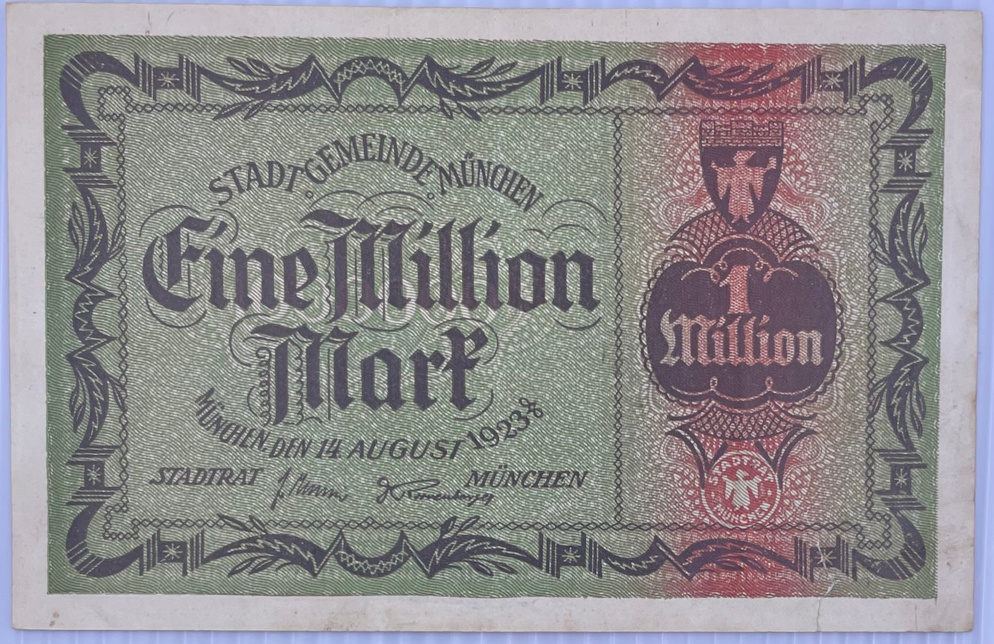 1923 Germany 1 Million Mark P-3650A Circulated World Banknote