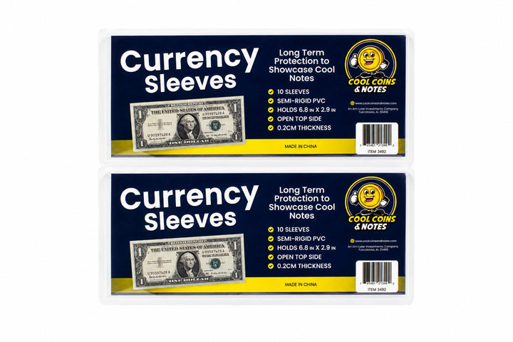 20 Pack Dollar Bill Sleeves - 6.8" x 2.9" Clear Currency Sleeves, Hard Plastic Waterproof Money Holders, Dollar Bill Display Case, Currency Protectors, Organizer for Collectors