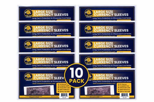 Banknote Holders Currency Sleeves Rigid Large Paper Money Topload Holders Notes Cool Coins & Notes (100)