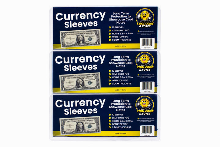 30 Pack Dollar Bill Sleeves - 6.8" x 2.9" Clear Currency Sleeves, Hard Plastic Waterproof Money Holders, Dollar Bill Display Case, Currency Protectors, Organizer for Collectors