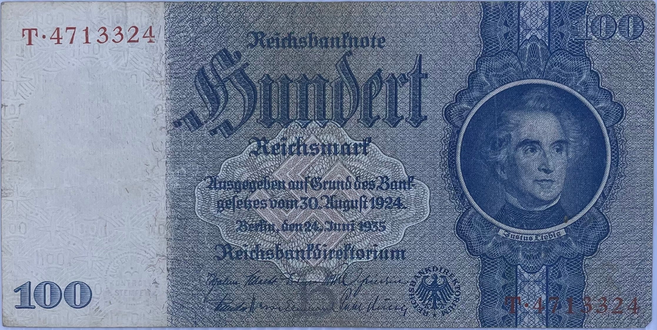 Germany 100 Marks Banknote P-183b Nazi era WW2 circulated currency