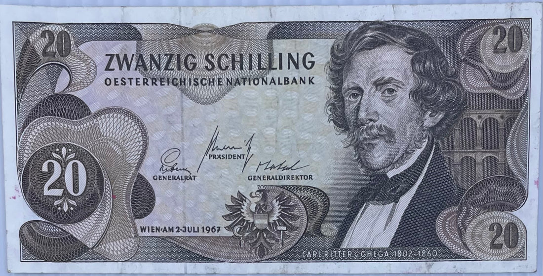 1963 Austria 20 Schillings Used World Banknote