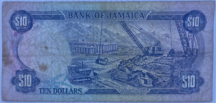 1981 Jamaica $10 Dollars P-67 Circulated World Banknote