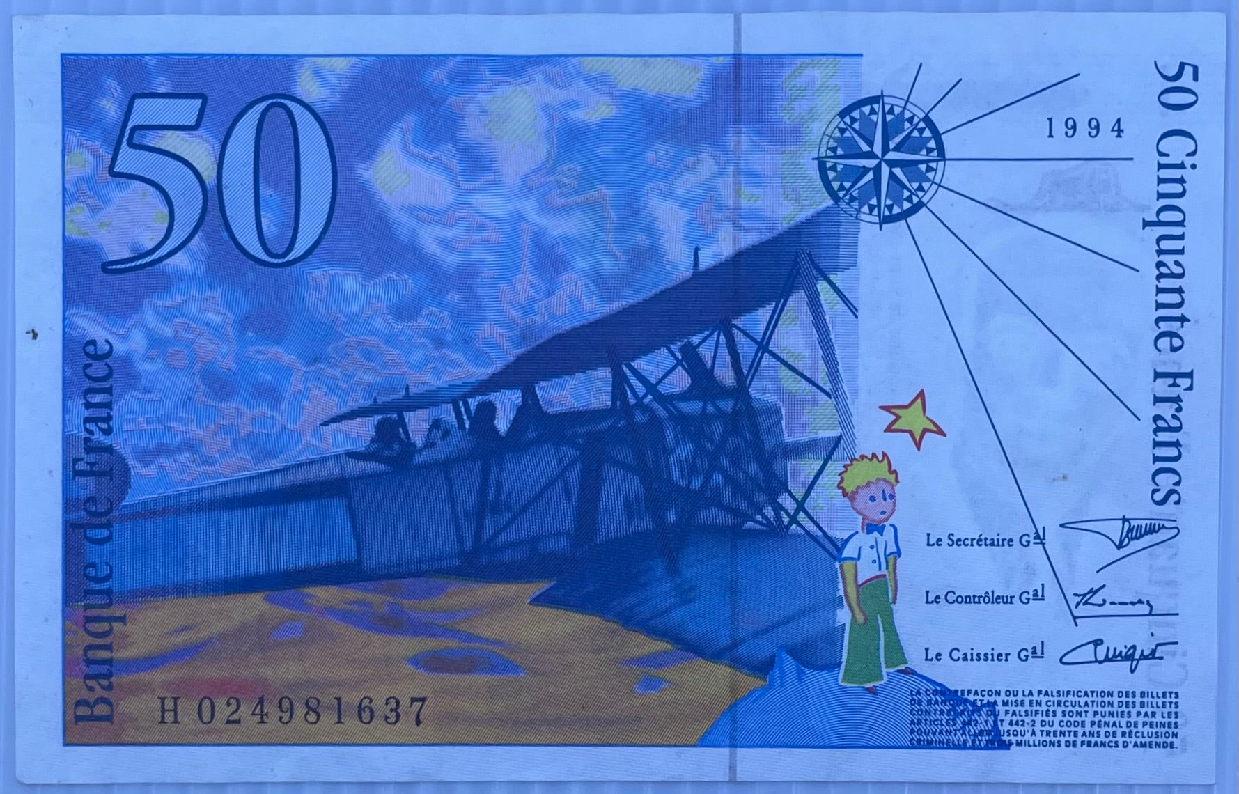 1994 France 50 Francs P-157 Circulated World Banknote