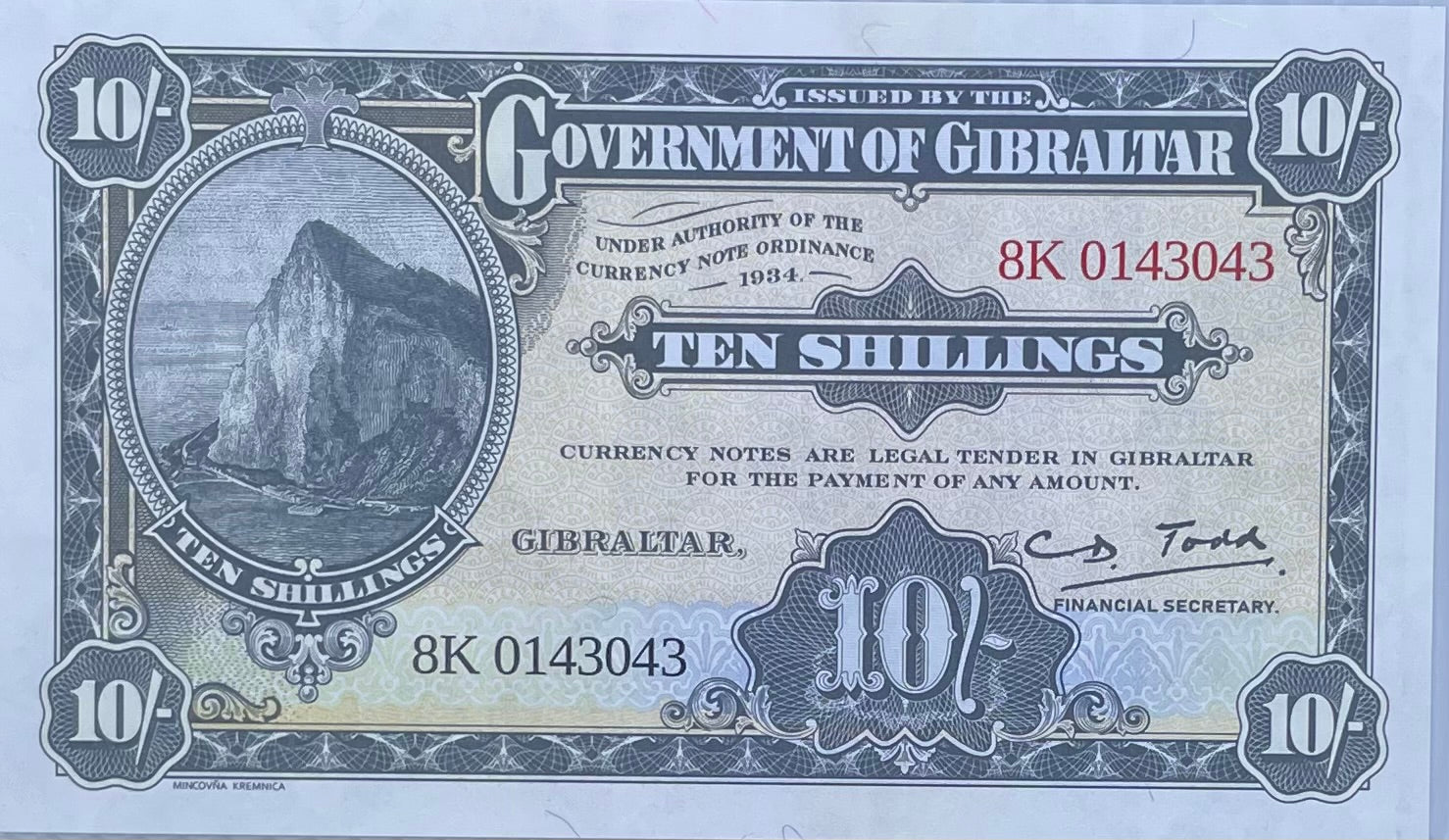 Gibraltar 10 Shillings Banknote, 2018, P-41, UNC, Commemorative