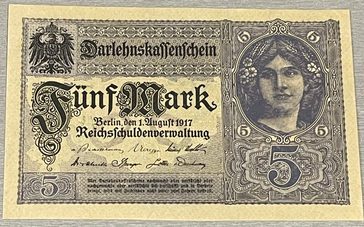 Germany 1917 5 Marks P-56 UNC World Banknote