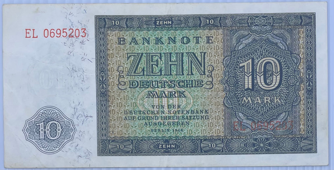 1948 Germany DDR 10 Mark P-12B Circulated World Banknote