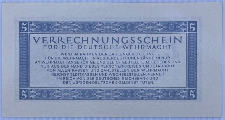 1944 Germany 5 Reichsmark P-R512 WW2 UNC World Banknote