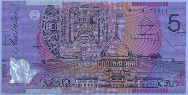 1996 Australia $5 Dollars P-51 Polymer Circulated World Banknote