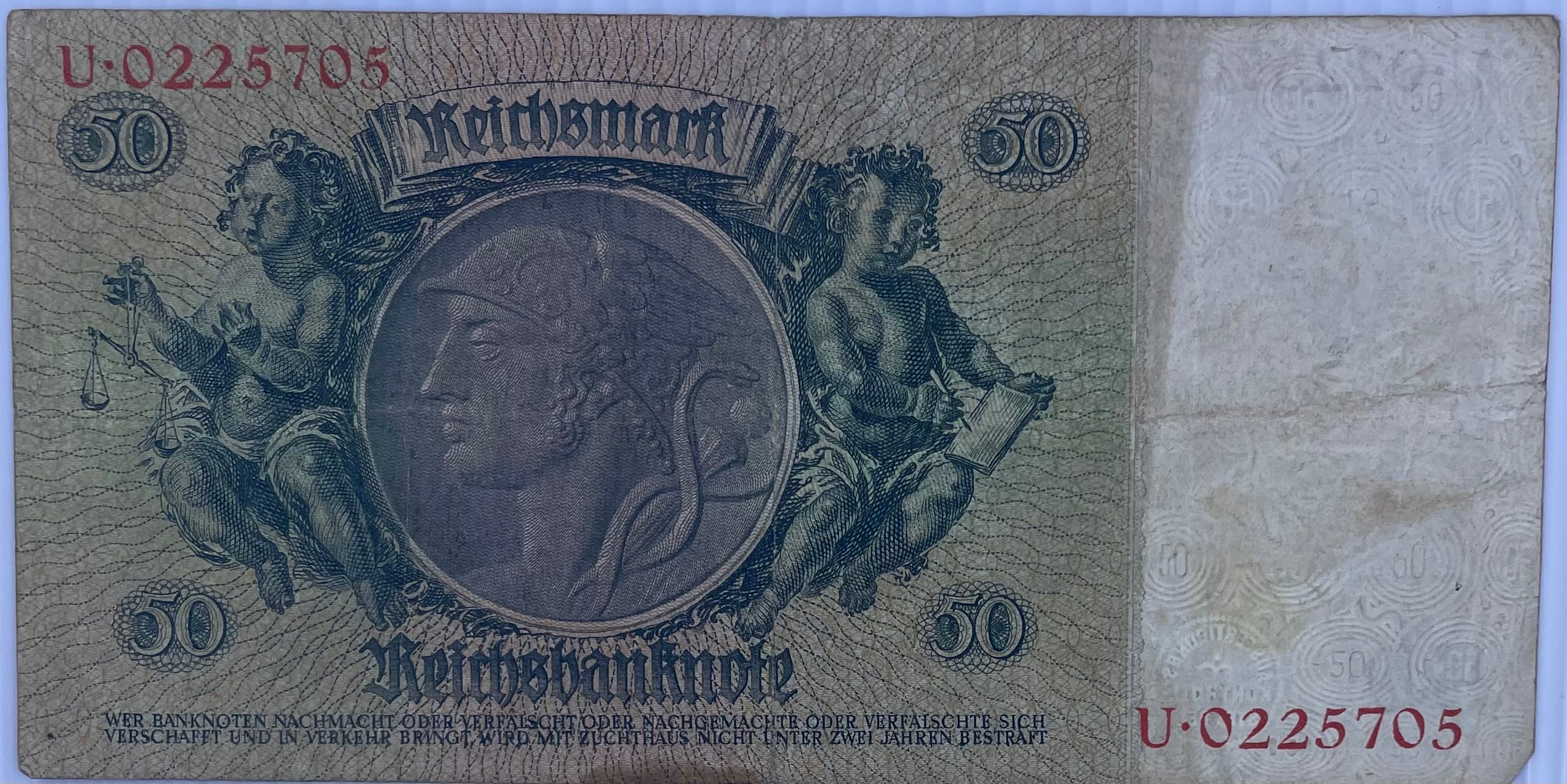 1933 Germany WW2  50 Marks P-182 Used World Currency Banknote