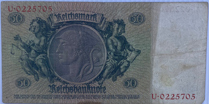 1933 Germany WW2  50 Marks P-182 Used World Currency Banknote