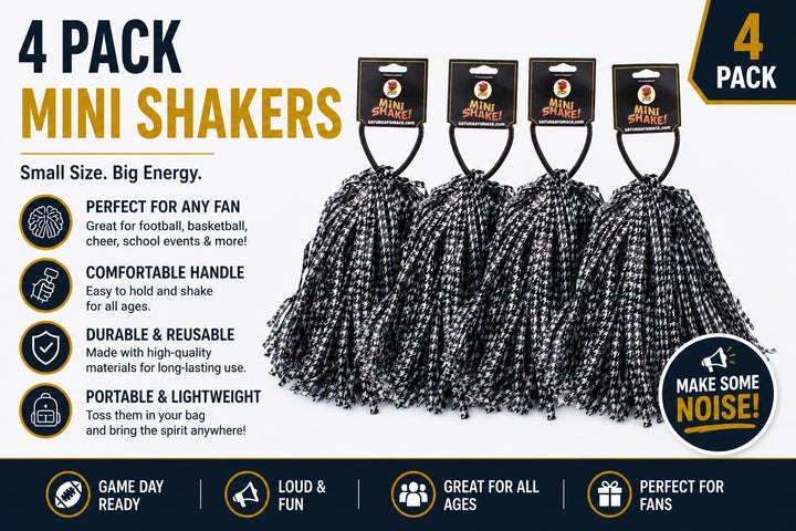 Houndstooth Mini Shaker Pom Poms for Gameday! (2)