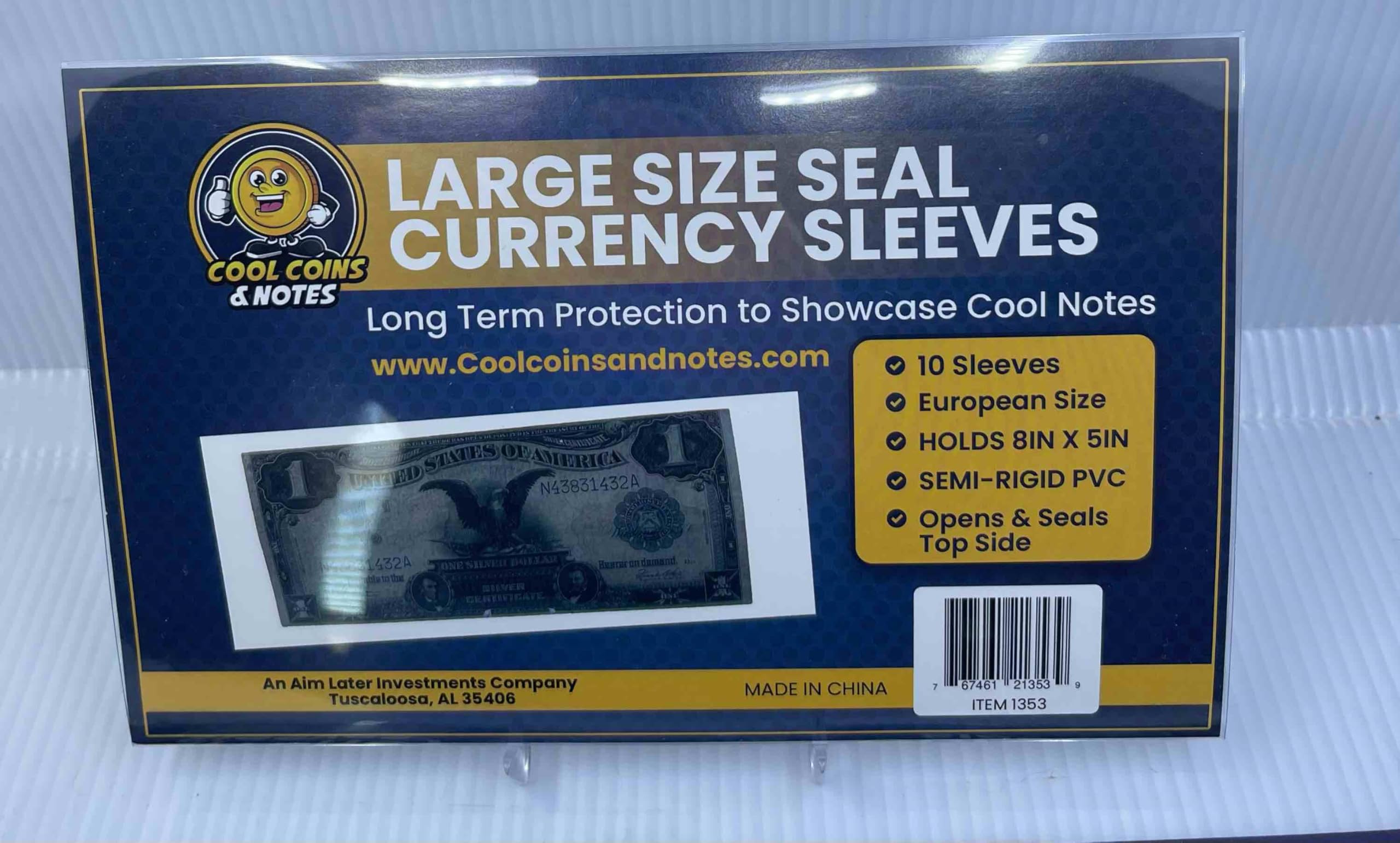 Banknote Currency Seal Sleeves Large European Size Currency Topload Holders Notes Cool Coins & Notes
