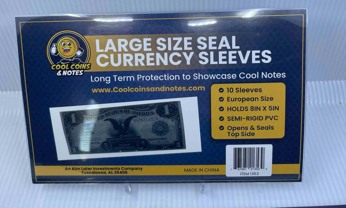 Banknote Currency Seal Sleeves Large European Size Currency Topload Holders Notes Cool Coins & Notes