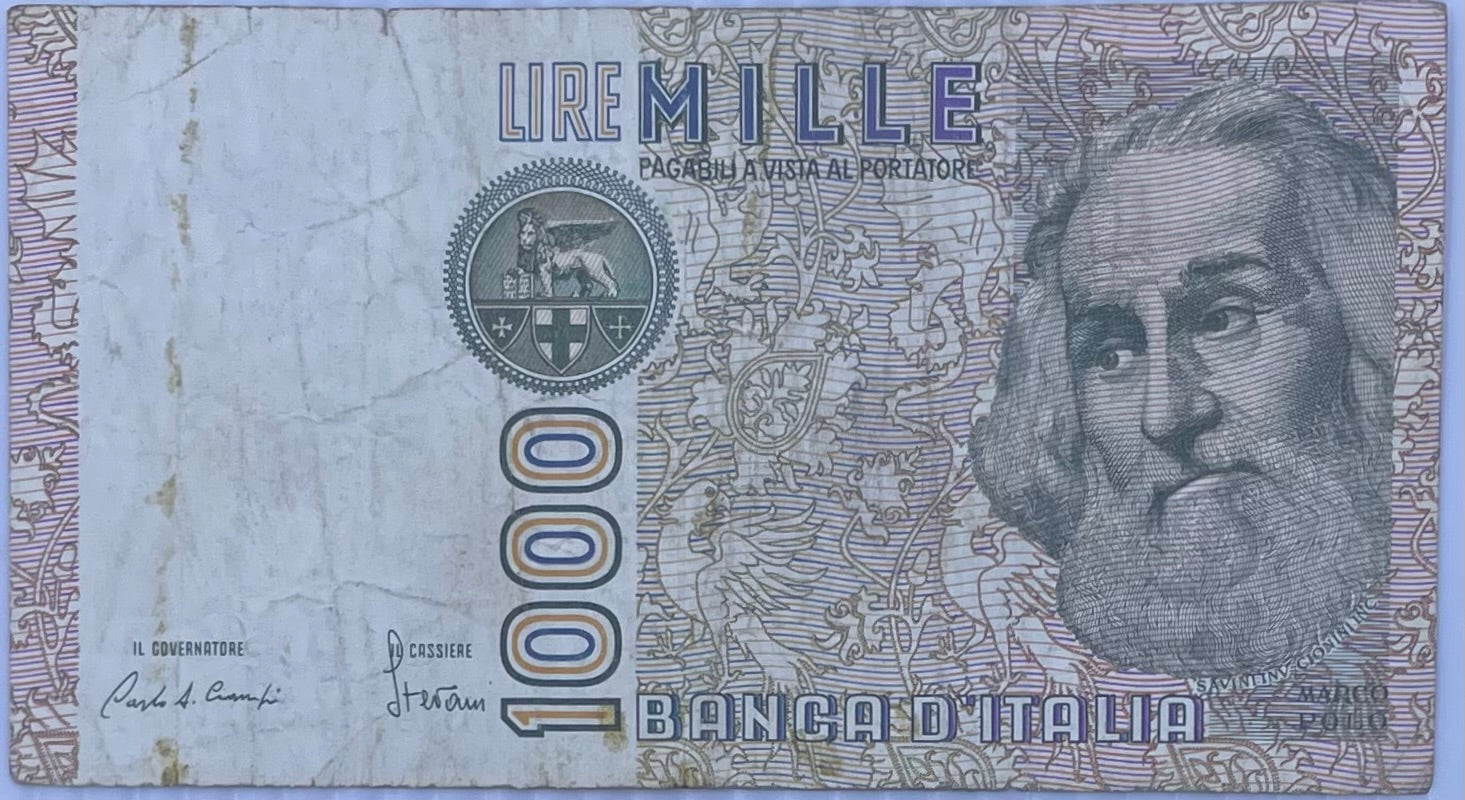 Italy 1982 1,000 Lire P-109, Used World Banknote