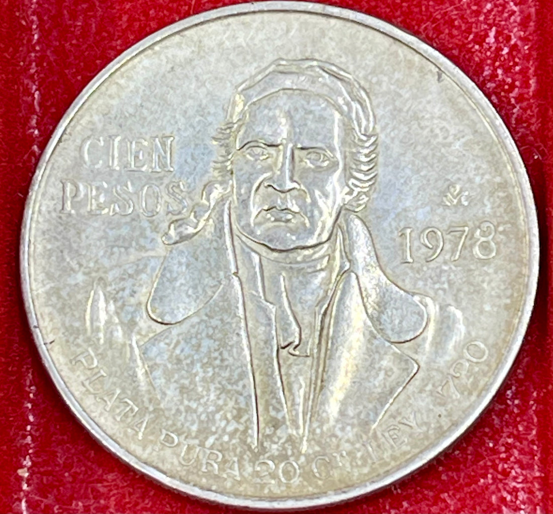 1978 Mexico 100 Cien Pesos 72.0% Silver Coin - Cool Coins & Notes