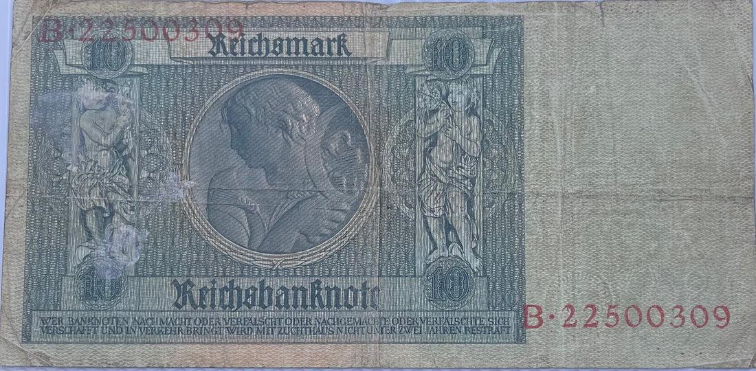 Germany 1929 10 Mark P-180 Used World Currency Banknote