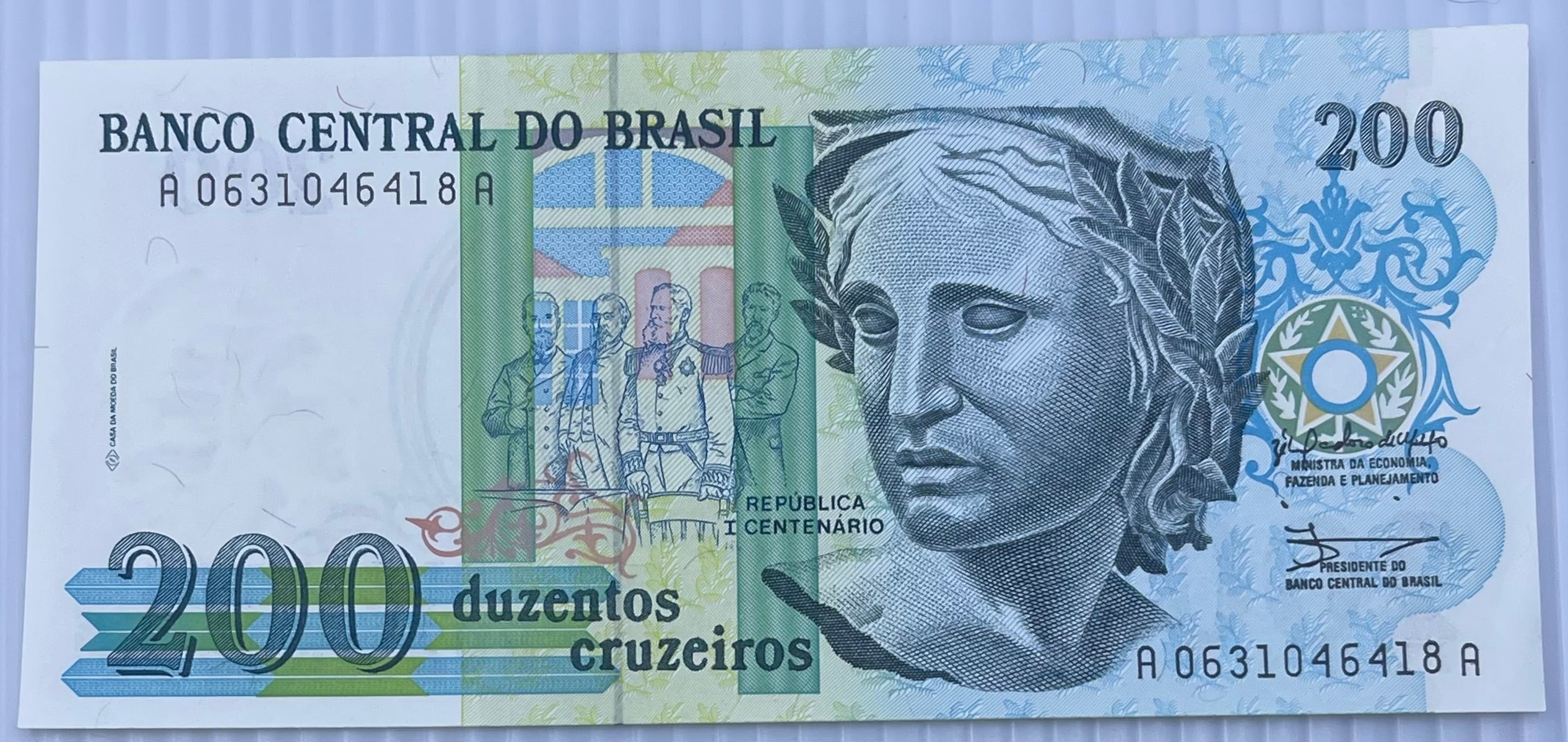 Brazil 1989 200 Cruzeiros P-221 UNC Banknote World Paper Money From Lot