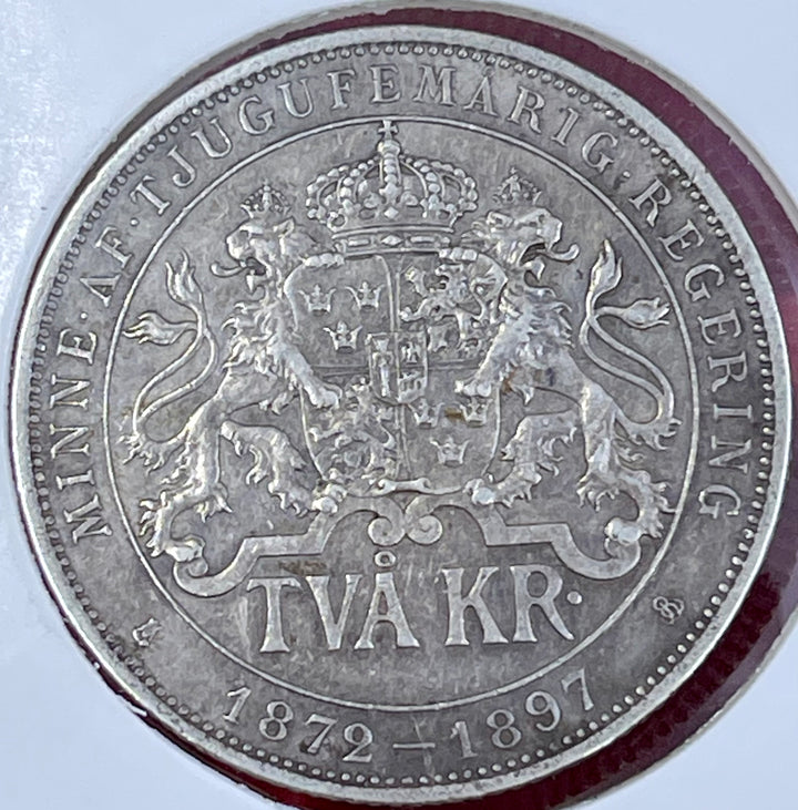 Sweden 1897 2 Kroner Silver Coin KM 762

Jubilee Commemorative - Cool Coins & Notes